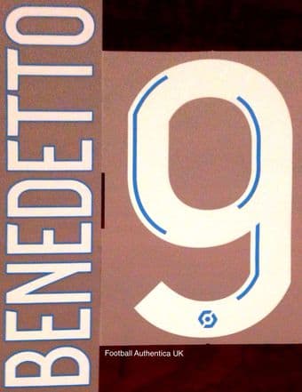 2020-21 Olympique Marseille BENEDETTO#9 Away Shirt Official Player Issue Size Name Number Set