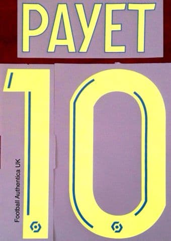 2020-21 Olympique Marseille PAYET#10 Third Shirt Official Player Issue Size Name Number Set