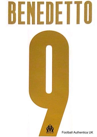 2020-21 Olympique Marseille UCL Home Shirt BENEDETTO#9 Official Player Issue Size Name Number Set