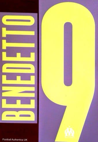 2020-21 Olympique Marseille UCL Third Shirt BENEDETTO#9 Official Player Issue Size Name Number Set