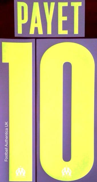 2020-21 Olympique Marseille UCL Third Shirt PAYET#10 Official Player Issue Size Name Number Set