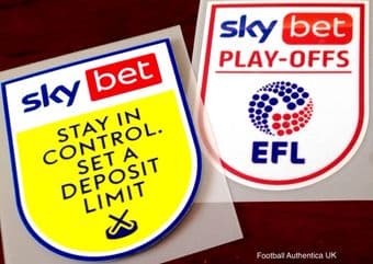 2021 & 2022 Sky Bet EFL League Two Play-Offs Official Player Issue Size Football Badge Patch Set