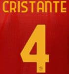 2021-22/23 AS Roma CRISTANTE#4 Home/Fourth Shirt Official Player Issue Size Name Number Set