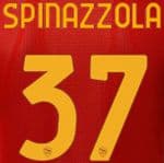 2021-22/23 AS Roma SPINAZZOLA#37 Home/Fourth Shirt Official Player Issue Size Name Number Set