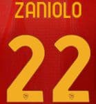 2021-22/23 AS Roma ZANIOLO#22 Home/Fourth Shirt Official Player Issue Size Name Number Set