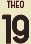 2021-22 AC Milan Away Shirt THEO#19 Official Stilscreen Name Number Set