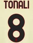 2021-22 AC Milan Away Shirt TONALI#8 Official Stilscreen Name Number Set