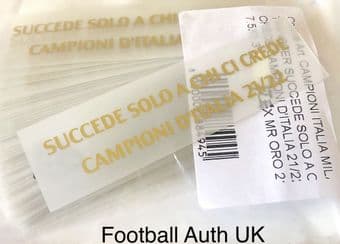 2021-22 AC Milan**CAMPIONI D'ITALIA**Official Player Issue Size Match Transfer Details Football Logo