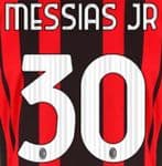 2021-22 AC Milan Home Shirt MESSIAS JR#30 Official Stilscreen Name Number Set