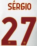2021-22 AS Roma SERGIO#27 Away/Third Shirt Official Player Issue Size Name Number Set