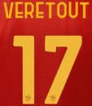 2021-22 AS Roma VERETOUT#17 Home/Fourth Shirt Official Player Issue Size Name Number Set