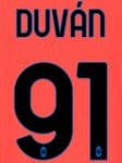 2021-22 Atalanta DUVAN#91 Away/Third Shirt Official Player Issue Size Name Number Set