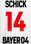 2021-22 Bayer Leverkusen Away Shirt SCHICK#14 Official DekoGraphics Name Number Set