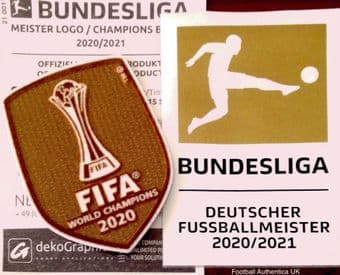 2021-22 Bayern Munich BUNDESLIGA  & FIFA WORLD CLUB CHAMPIONS Official Player Issue Badge Patch Set