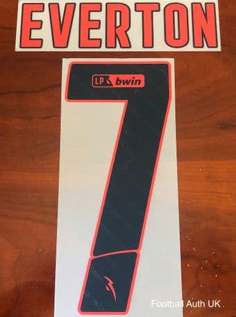 2021-22 Benfica LIGA BWIN Away Shirt EVERTON#7 Official Player Issue Size Name Number Set