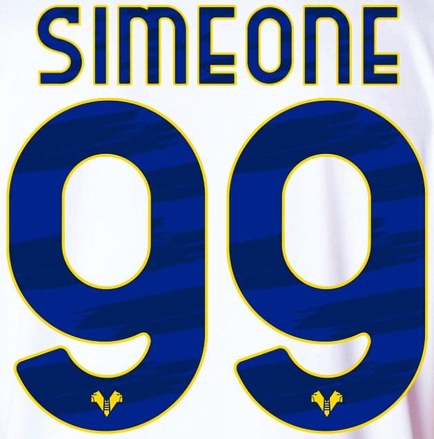 Hellas Verona FC SIMEONE 99番 シャツ 2021-22 Hellas Verona SIMEONE 99 Away Shirt Official Player Issue