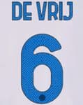 2021-22 Inter Milan DE VRIJ#6 Away Shirt Official Player Issue Size Name Number Set