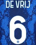 2021-22 Inter Milan DE VRIJ#6 Home Shirt Official Player Issue Size Name Number Set