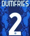 2021-22 Inter Milan DUMFRIES#2 Home Shirt Official Player Issue Size Name Number Set