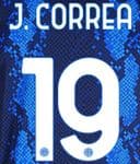 2021-22 Inter Milan J.CORREA#19 Home Shirt Official Player Issue Size Name Number Set