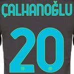 2021-22 Inter Milan Third Shirt CALHANOGLU#20 Official Stilscreen Name Number Set