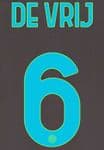 2021-22 Inter Milan Third Shirt DE VRIJ#6 Official Stilscreen Name Number Set
