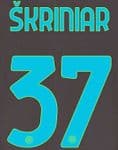 2021-22 Inter Milan Third Shirt SKRINIAR#37 Official Stilscreen Name Number Set