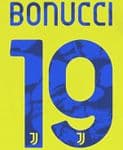 2021-22 Juventus BONUCCI#19 Third Shirt Official DekoGraphics Name Number Set