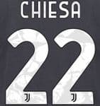 2021-22 Juventus CHIESA#22 Away/Fourth Shirt Official DekoGraphics Name Number Set