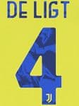 2021-22 Juventus DE LIGT#4 Third Shirt Official DekoGraphics Name Number Set