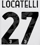 2021-22 Juventus LOCATELLI#27 Home Shirt Official DekoGraphics Name Number Set