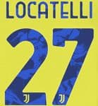2021-22 Juventus LOCATELLI#27 Third Shirt Official DekoGraphics Name Number Set