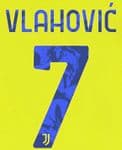 2021-22 Juventus VLAHOVIC#7 Third Shirt Official DekoGraphics Name Number Set