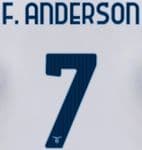 2021-22 Lazio F.ANDERSON#7 Away Shirt Official Player Issue Size Name Number Set
