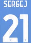 2021-22 Lazio SERGEJ#21 Home Shirt Official Player Issue Size Name Number Set