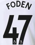 2021-22 Manchester City Away Shirt FODEN#47 Official Football Name Number Set