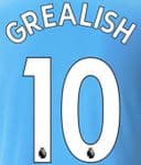 2021-22 Manchester City Home & Third Shirt GREALISH#10 Official Football Name Number Set