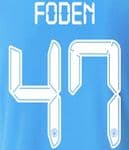 2021-22 Manchester City UCL & FA CUP Home/Third Shirt FODEN#47 Official Football Name Number Set