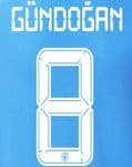 2021-22 Manchester City UCL & FA CUP Home/Third Shirt GUNDOGAN#8 Official Football Name Number Set