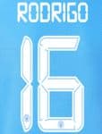 2021-22 Manchester City UCL & FA CUP Home/Third Shirt RODRIGO#16 Official Football Name Number Set