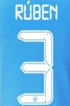 2021-22 Manchester City UCL & FA CUP Home/Third Shirt RUBEN#3 Official Football Name Number Set