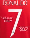 2021-22 Manchester UCL United Home Shirt RONALDO#7*Kids-Youth Size*Official Football Name Number Set