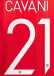 2021-22 Manchester United UCL & FA CUP Home Shirt CAVANI#21 Official Player Issue Name Number Set