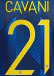 2021-22 Manchester United UCL & FA CUP Third Shirt CAVANI#21 Official Player Issue Name Number Set