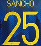 2021-22 Manchester United UCL & FA CUP Third Shirt SANCHO#25 Official Player Issue Name Number Set