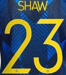 2021-22 Manchester United UCL Third Shirt SHAW#23 Official Player Issue Name Number Set