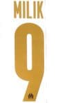 2021-22 Olympique Marseille EUROPA LEAGUE Home Shirt MILIK#9 Official Player Issue Name Number Set