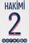 2021-22 PSG Paris HAKIMI#2 Fourth Shirt Official Player Issue Size Name Number Set