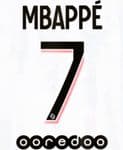 2021-22 PSG Paris MBAPPE#7 Away Shirt Official Player Issue Size Name Number Set