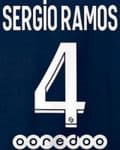 2021-22 PSG Paris SERGIO RAMOS#4 Home/Third Shirt Official Player Issue Size Name Number Set